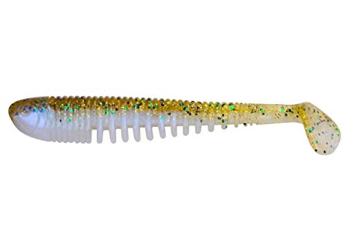 K.P Baits Skeleton Shad Gummifisch 5" 12,5cm 071 Yellow Pearl von K.P