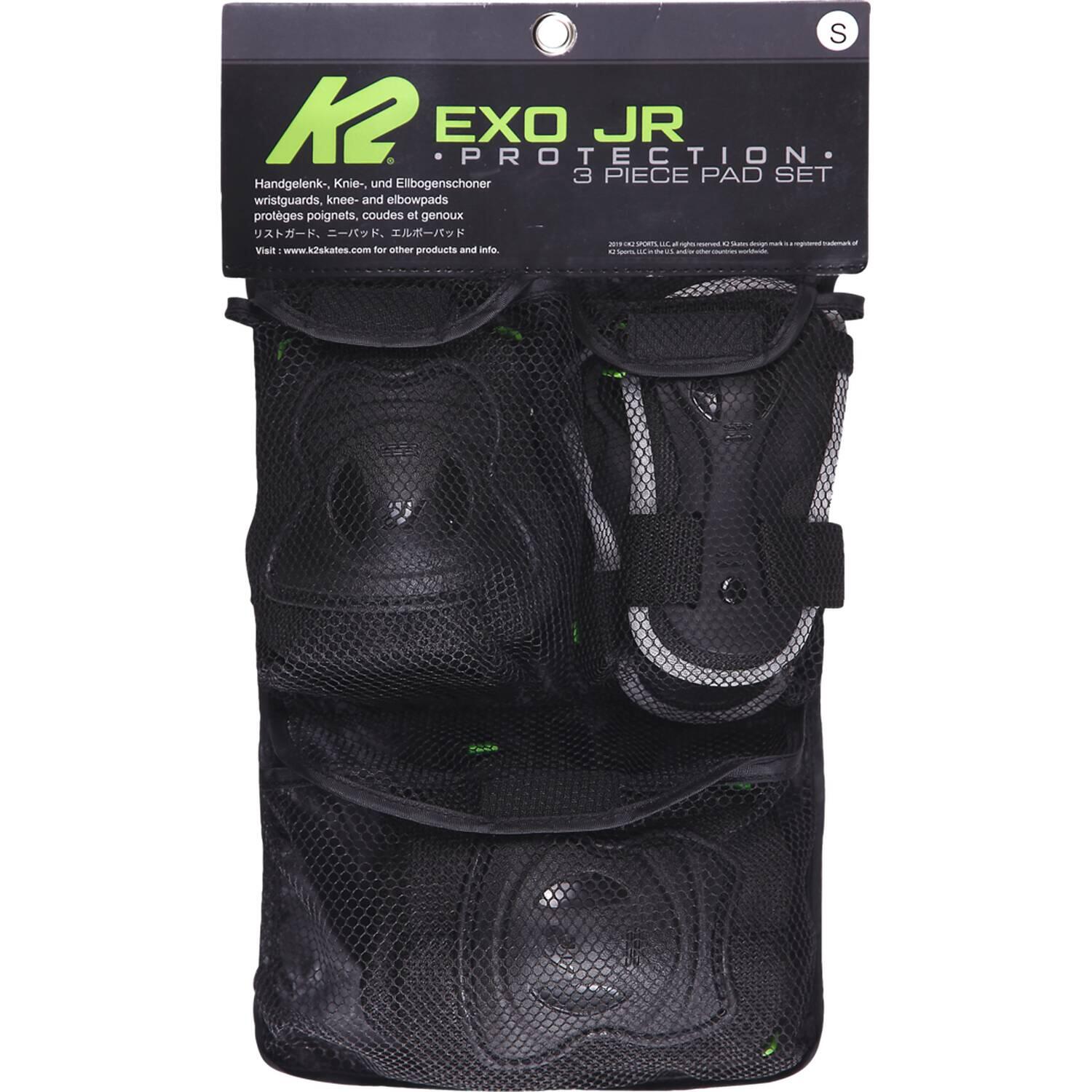 K2 Exo Pad Protektorenset Junior (S, black/green) von K2 Skates
