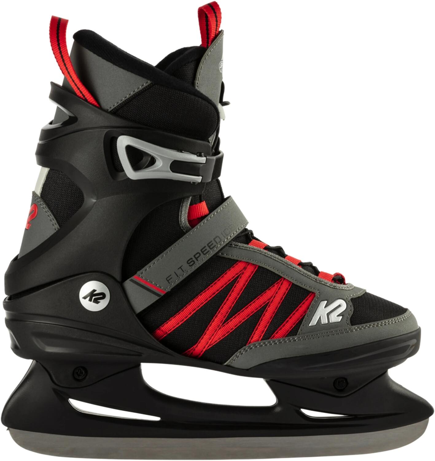 K2 F.I.T Speed Ice Pro Schlittschuh (Größe: 40.5 (US=8.0), black/red) von K2 Skates
