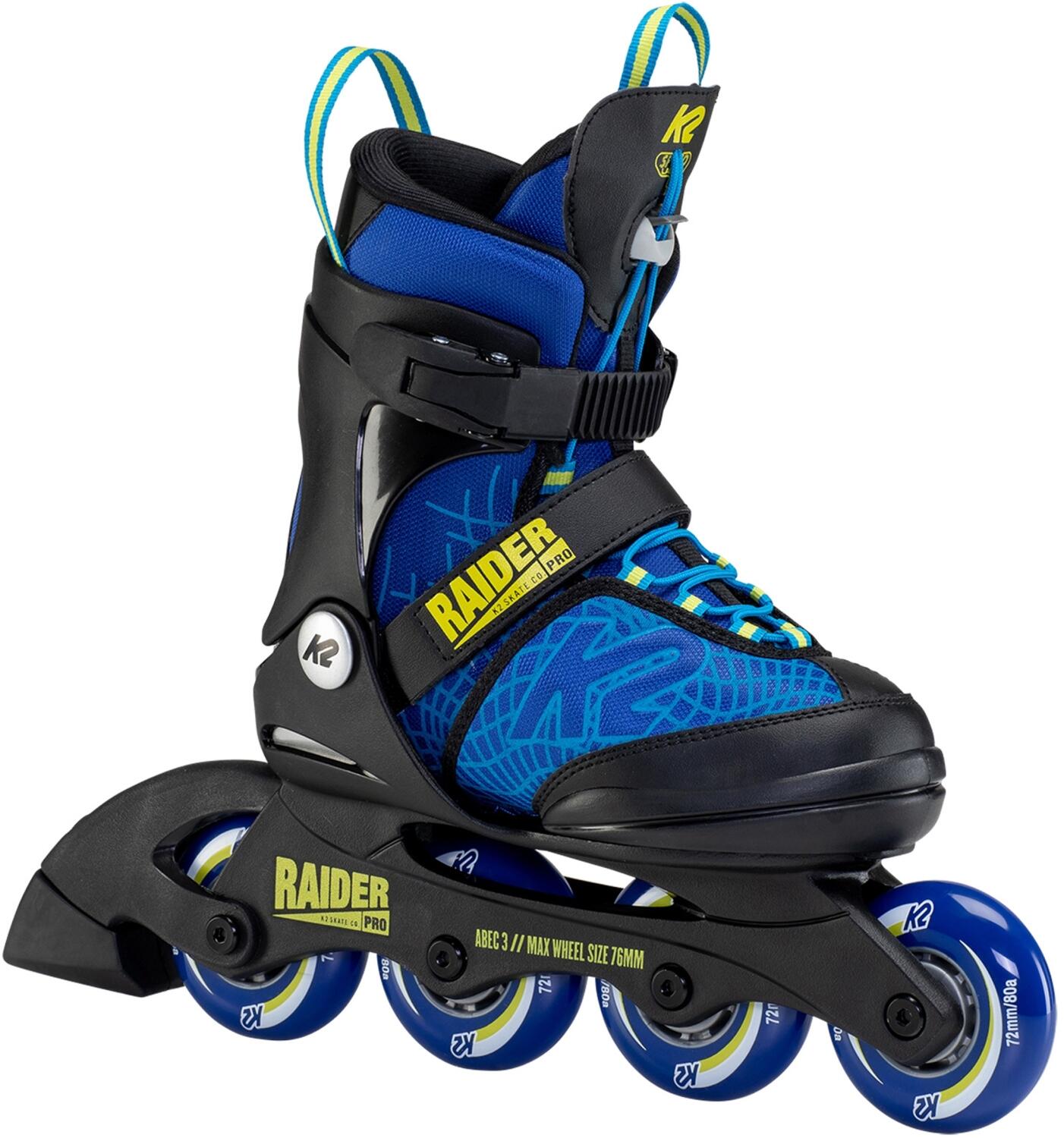 K2 Raider Pro Inlineskate Junior (35.0-40.0 (L), blue/yellow (72-er Räder)) von K2 Skates