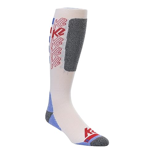 K2 Unisex – Erwachsene Chain Logo Sock Skisocken, red-White-Blue, S von K2