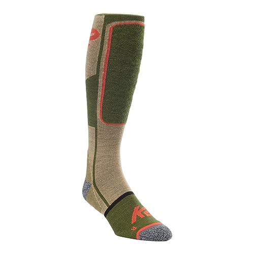 K2 Unisex – Erwachsene Freeride Sock Skisocken, Military Green, L von K2