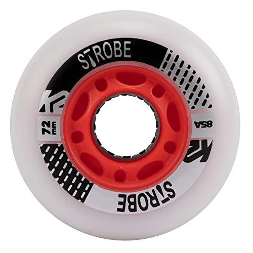 K2 Skate Strobe 72MM - 2 Pack Light Unisex – Erwachsenen Inline Skate Rollen — White — 30G3130 von K2