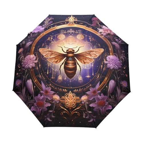 Abstrakte Insektenkunst Regenschirm Automatik Auf-Zu Taschenschirm Umbrella Kompakt Schirme für Jungen Mädchen Strand Frauen von KAAVIYO