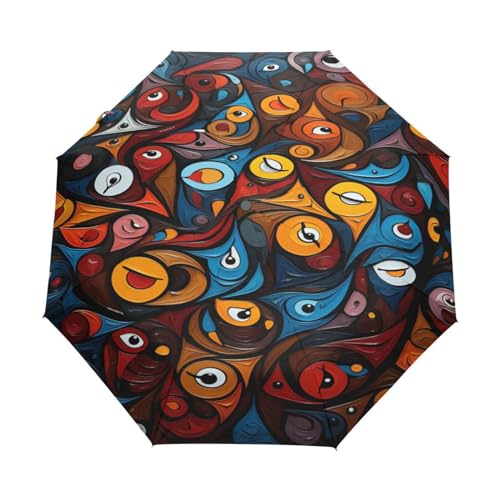 Aquarell Abstrakte Kunst Regenschirm Automatik Auf-Zu Taschenschirm Umbrella Kompakt Schirme für Jungen Mädchen Strand Frauen von KAAVIYO