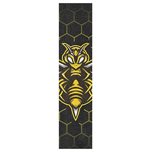 KAAVIYO Gelbe Biene Schwarzes Maskottchen Muster Skateboard Griptape rutschfest Selbstklebend Longboard Griptapes Aufkleber Griffband(9x33in,44x10in 1pcs) von KAAVIYO