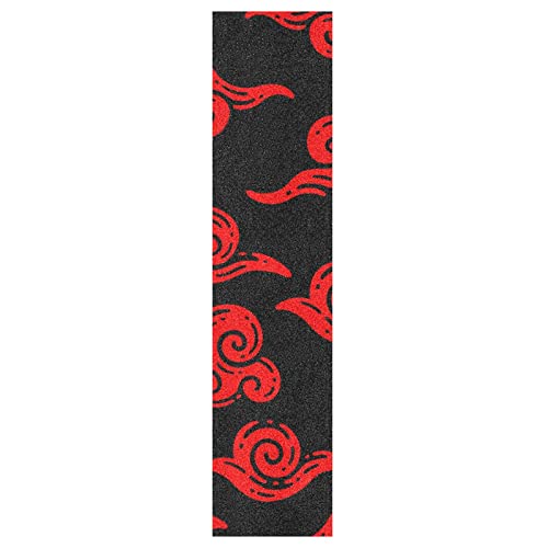 KAAVIYO Wolke Rot Schwarz Japan Muster Skateboard Griptape rutschfest Selbstklebend Longboard Griptapes Aufkleber Griffband(9x33in,44x10in 1pcs) von KAAVIYO