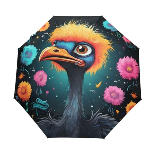 Süßer Aquarell-Strauß Regenschirm Automatik Auf-Zu Taschenschirm Umbrella Kompakt Schirme für Jungen Mädchen Strand Frauen von KAAVIYO