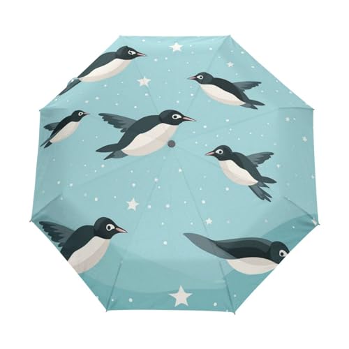 Süßes Delphin-Wiederholungsmuster Regenschirm Automatik Auf-Zu Taschenschirm Umbrella Kompakt Schirme für Jungen Mädchen Strand Frauen von KAAVIYO