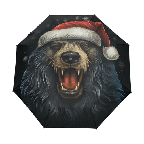 Weihnachtskunsthunde Regenschirm Automatik Auf-Zu Taschenschirm Umbrella Kompakt Schirme für Jungen Mädchen Strand Frauen von KAAVIYO