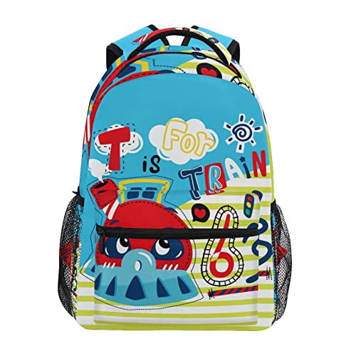 Zug Cartoon Süß Schulter Student Rucksacks Bookbags Kinderrucksack Büchertasche Rucksäcke für Teen Mädchen Jungs von KAAVIYO