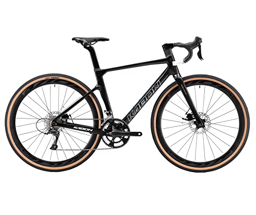 Gravel Bike Rennrad Carbon,28 Zoll Rennrad 40c Reifen Carbon Rahmen Gabel Lenker Sattelstütze mit Shimano 22 Gänge Scheibenbremse Carbon Fahrrad Herren Damen von KABON