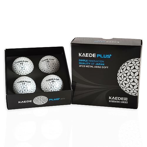 KAEDE Plus Metal Aero Soft Golfbälle - 4 Stück - Farbe Silber Weiß Golfgeschenk von KAEDE