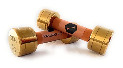 Kausar Fit Hantel Set - Luxus Kurzhanteln [stylisches Design] | Fitness Gewichte für Krafttraining zu Hause Dumbbells 3KG | Jetzt Größe wählen von KAF