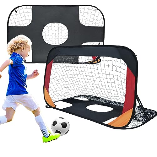 KAIDIDA Mini-Fußballtore faltbar 2er-Set für Kinder, 70 * 70 * 100cm,Pop-up Tor mit Torwand, Outdoor mit Tragetasche, Polyester,für Garten und Strand. von KAIDIDA