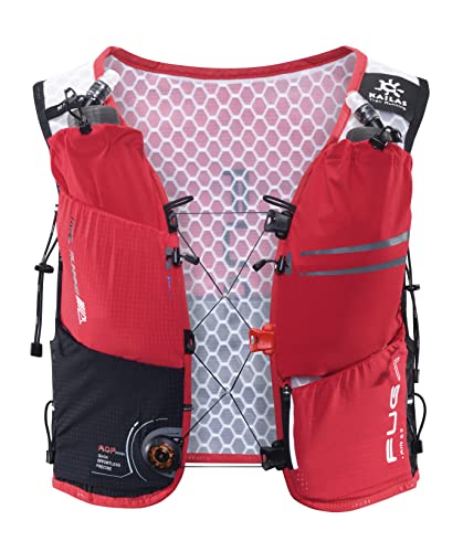 KAILAS Trinkrucksack 5L Trinkblase Laufrucksack Trinkweste Outdoors Rucksack für Laufen Wandern Fahrrad Radfahren Marathon mit Weicher Flasche, Schwarz L von KAILAS