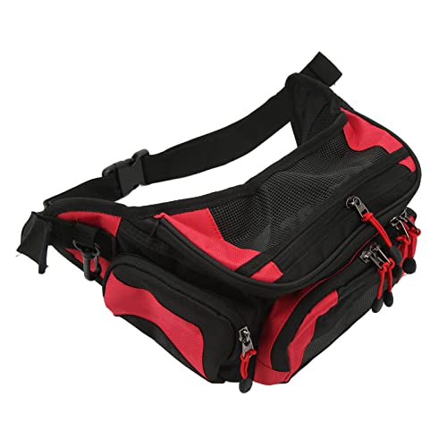 Fahrrad-Gürteltasche, tragbar, große Kapazität, leicht, Oxford-Stoff, Verstellbarer Gürtel, Motorrad-Hüfttasche für Motorrad(rot) von KAKAKE