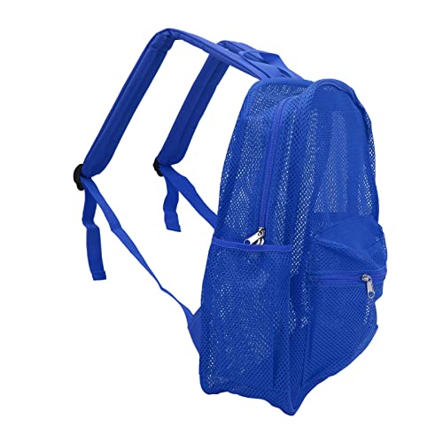 KAKAKE Mesh-Rucksack, waschbar, tragbar, Studentenrucksack, Leichter, breiter Schultergurt, modisch, strapazierfähig für Strand und Sport(Blau) von KAKAKE