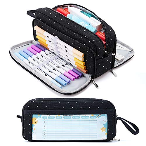 KALIDI Federmäppchen mit 3 Fächer Große Kapazität Mäppchen Federtasche Stiftetasche Pencil Case Bleistifttasche für Schule & Büro von KALIDI