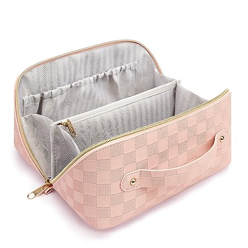 KALIDI Groß Kapazität Kosmetiktasche Damen Mäppchen Make Up Bag Schminktasche Federmäppchen Kosmetik Reise Täschchen Kosmetikbeutel mit fächern von KALIDI