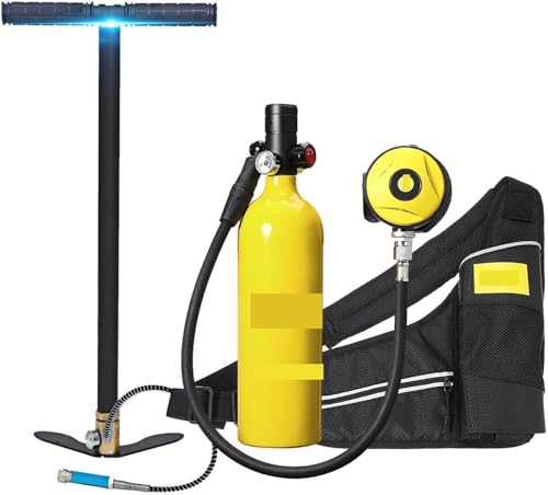 KANBUN Tauchausrüstung 1L Mini-Tauchzylinder, Tauch-Atemschutzgerät, Lufttank, Handpumpe zum Schnorcheln, Atemtauchausrüstung, Tauchausrüstung zum Tauchen oder als Ersatz-Luftflasche von KANBUN