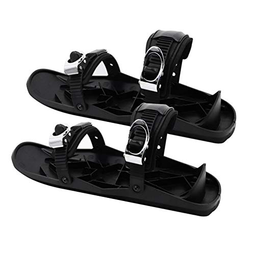 KANUBI Schlitten-Skischuhe, Skischuhe, Mini-Skischuhe, tragbare Mini-Snowboard-Skischuhe für den Winter im Freien, tragen, verstellbar, schwarz in Einheitsgröße von KANUBI