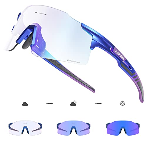 KAPVOE Fahrradbrille MTB Brille Selbsttönend Klar Radbrille Rennrad Sportbrille Sonnenbrille Radsport Laufen Golf Fahrerbrille Baseball Herren Damen von KAPVOE