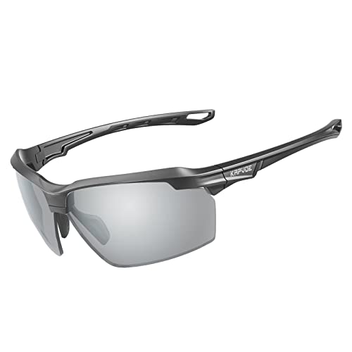 KAPVOE Fahrradbrille Polarisiert Sonnenbrille Sportbrille MTB Brille Radbrille Herren Damen Rennrad Radsport Laufen Golf Fahrerbrille Baseball Angeln von KAPVOE