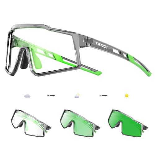 KAPVOE Photochromatische Selbsttönend Kinder Sonnenbrille Jugend Baseball Sonnenbrille Leicht TR90 Rahmen UV400 Schutz Fahrradbrille für Jungen Mädchen Sport Radfahren 007 von KAPVOE