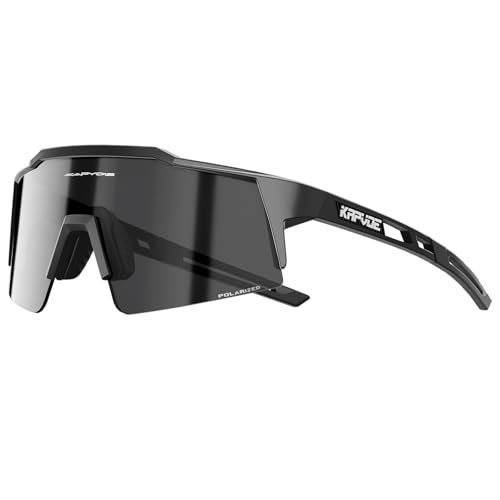 KAPVOE Polarisiert Fahrradbrille Uv400 Schutz TR90 Rahmen Sportsonnenbrille Sportbrille für Herren Damen Sport Radfahren Radbrille MTB Fahren Baseball Radsport Laufen 17 von KAPVOE