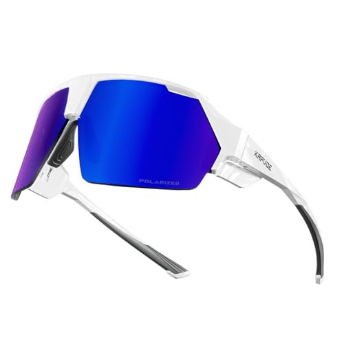 KAPVOE Polarisiert Fahrradbrille mit 2 Wechselgläser Herren Damen Sport Radsport Radfahren MTB Sportsonnenbrille Radbrille Sportbrille Fahren Baseball Laufen Golf Volleyball Angeln 07 von KAPVOE