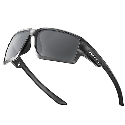 KAPVOE Polarisierte Sonnenbrillen Fahrradbrille Radsportbrillen Sportbrille für damen herren TR90 Rahmen für Männer Frauen Schwarz 01 von KAPVOE
