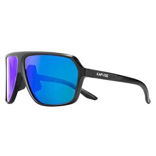 KAPVOE Radfahrerbrille Polarisierte Fahrradbrille Sport Sonnenbrille UV400 Schutz für Männer Frauen MTB Laufen Golf Wandern Volleyball Tennis Autofahren Angeln Softball 02 von KAPVOE