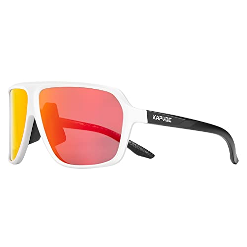 KAPVOE Radfahrerbrille Polarisierte Fahrradbrille Sport Sonnenbrille UV400 Schutz für Männer Frauen MTB Laufen Golf Wandern Volleyball Tennis Autofahren Angeln Softball 05 von KAPVOE