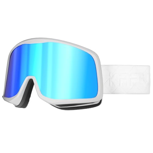 KAPVOE Skibrille Snowboard Brille für Brillenträger Herren Damen Jugend Schneebrille OTG 100% UV-Schutz Ski Goggles Kompatibler Helm Anti Fog Ski brille für Skifahren und Bergsteigen Blau von KAPVOE