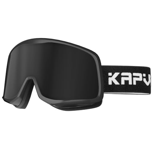 KAPVOE Skibrille Snowboard Brille für Brillenträger Herren Damen Jugend Schneebrille OTG 100% UV-Schutz Ski Goggles Kompatibler Helm Anti Fog Ski brille für Skifahren und Bergsteigen Schwarz von KAPVOE