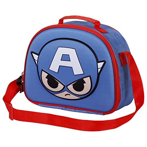 Captain America Bobblehead-3D Frühstückstasche, Blau von Marvel