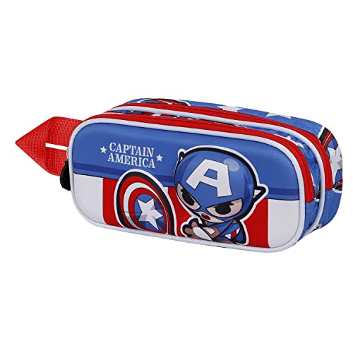 Captain America Let's go-3D Doppelfedermäppchen, Blau von Marvel