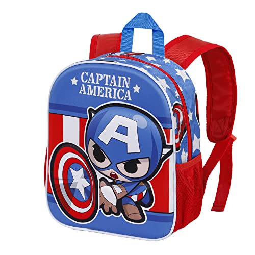 Captain America Let's go-Kleiner 3D Rucksack, Blau von Marvel