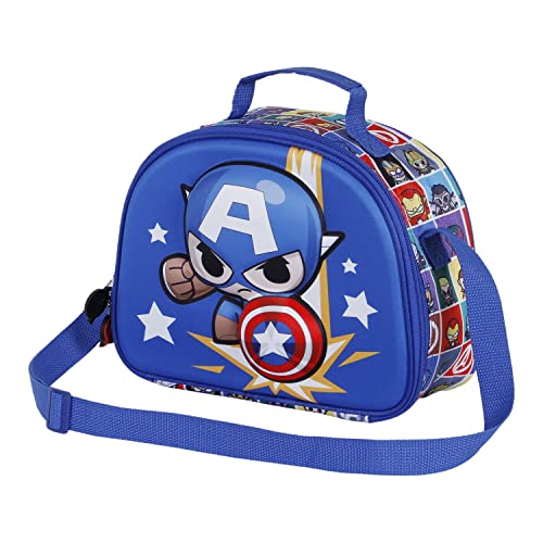 Captain America Punch-3D Frühstückstasche, Blau von Marvel