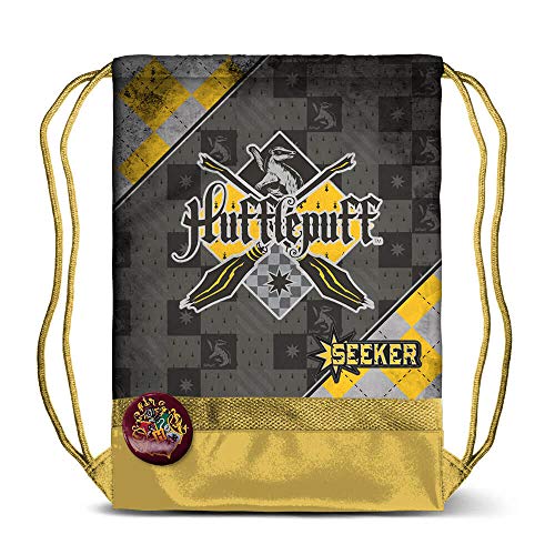 Karactermania Harry Potter Quidditch Hufflepuff-Storm Drawstring Bag Turnbeutel, 47 cm, Gelb (Yellow) von Karactermania