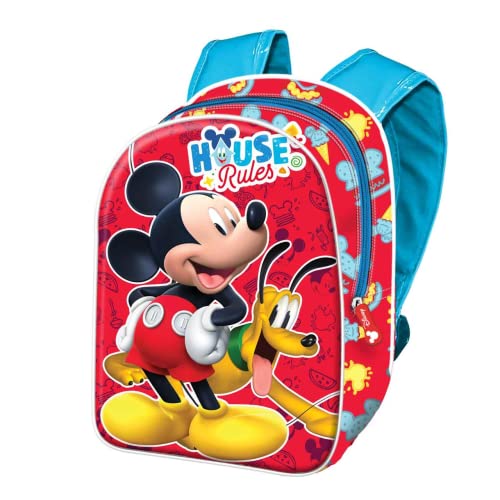 Micky Maus Rules-Mini 3D Rucksack, Rot, 20,5 x 25,5 cm, Kapazität 5 L von Disney