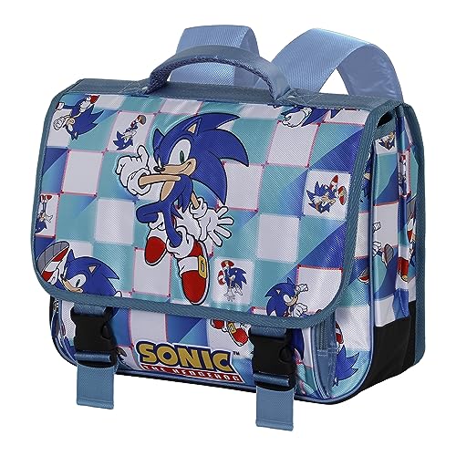 Sega-Sonic Blue Lay-Cartable Rucksack 2.0, Blau von Sonic The Hedgehog - SEGA