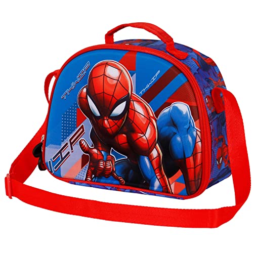 Spiderman Skew-3D Frühstückstasche, Blau von Marvel