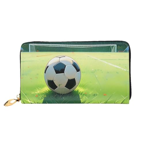 KARFPP Rechteckige Premium-Geldbörse mit Augenaufdruck, luxuriös, modisch und funktional, Geschenk für jeden Anlass, Green Grass Soccer, Einheitsgröße von KARFPP