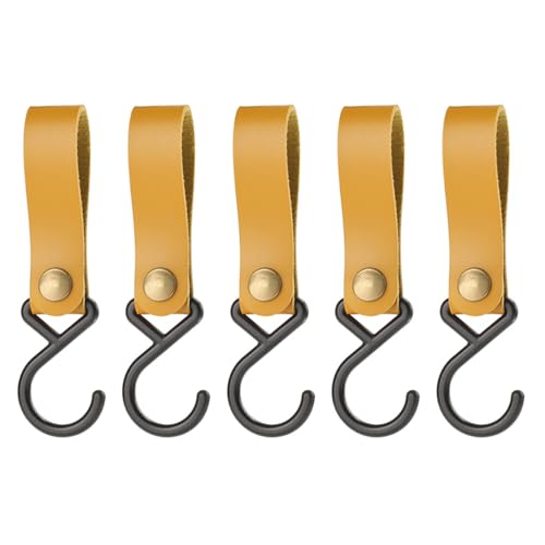 KASFDBMO 5pcs S Form PU Lederhänger Baumeln Gurthalter Aufbewahrung Haken Home Storage Organisatoren Outdoor Camping Hook Home Organisatoren von KASFDBMO
