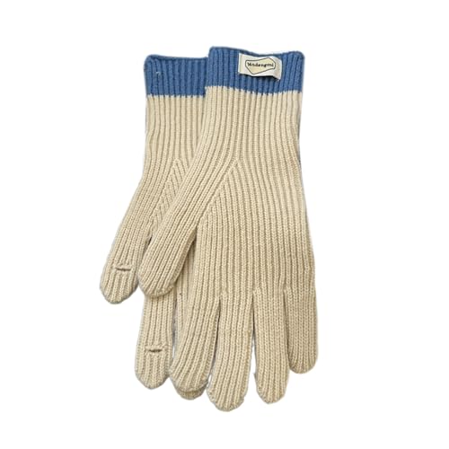 KASFDBMO Frauen Winter Warme Stricken Voll Finger Handschuhe Mit Beschriftung Berührbaren Bildschirm Outdoor Ski Thermische Fäustlinge Woolen Handschuhe von KASFDBMO