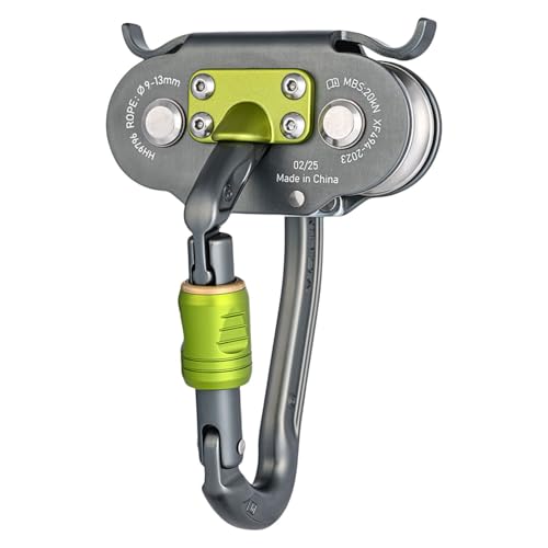 Kletter-Riemenscheibenkarabiner mit Schraubverschluss, tragbar, für Wandern und Reisen, mit schneller Installation, Camping-Karabiner von KASFDBMO