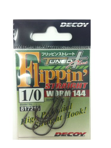 Decoy Worm 144 Flippin' Straight Worm Hooks Size 1/0 (7216) 4989540817216 von KATSUICHI