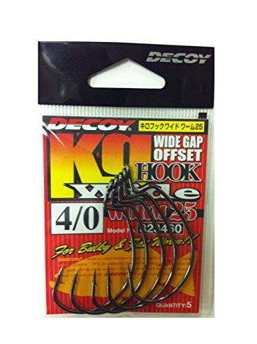 Decoy Worm 25KG Wide Gap Offset Worm Hooks Size 4/0 (3460) 4989540823460 von KATSUICHI
